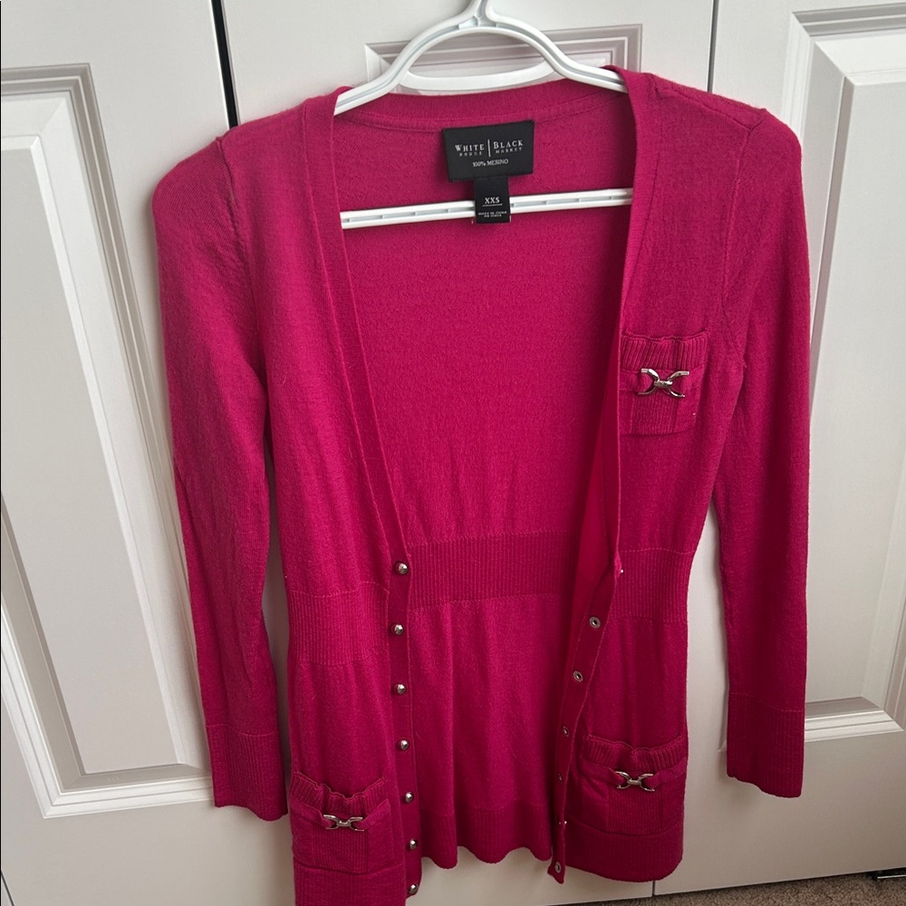 White House Black Market Fuchsia Cardigan